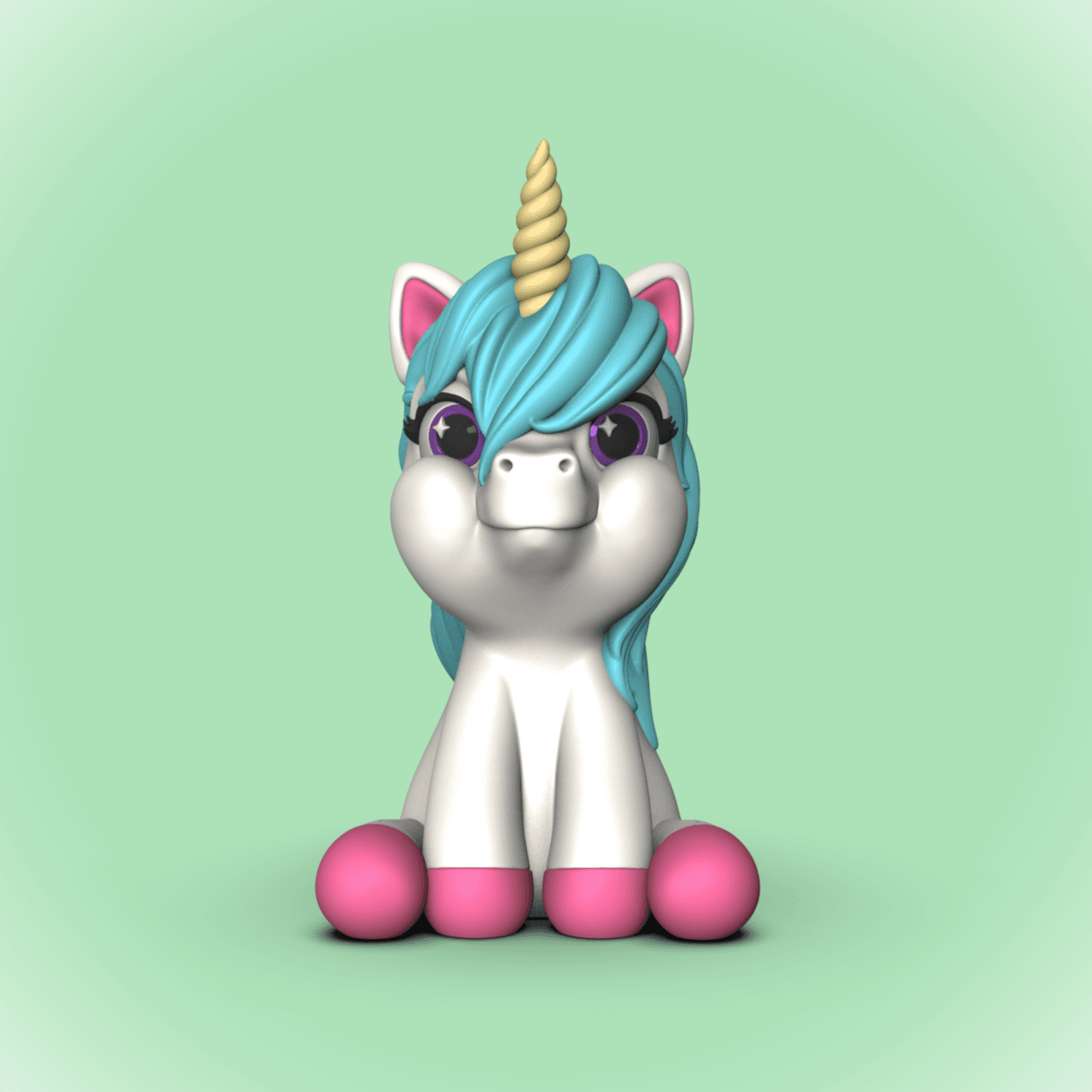 Cute Unicorn -V2 (NO SUPPORTS) 3d model