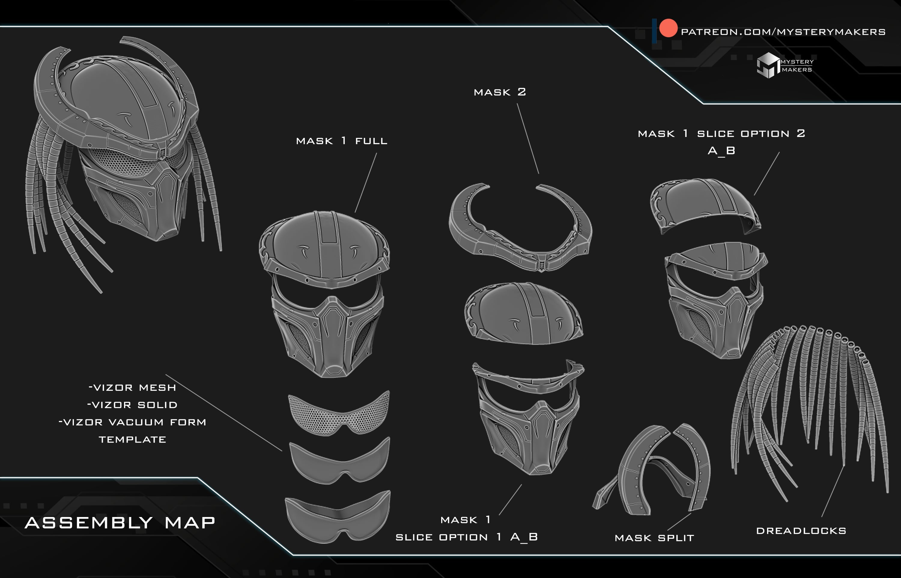 Predator Samurai era helmet 3d model