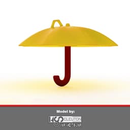 Yellow Umbrella Keychain - No Suports 3d model