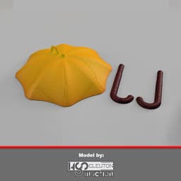 Yellow Umbrella Keychain - No Suports 3d model