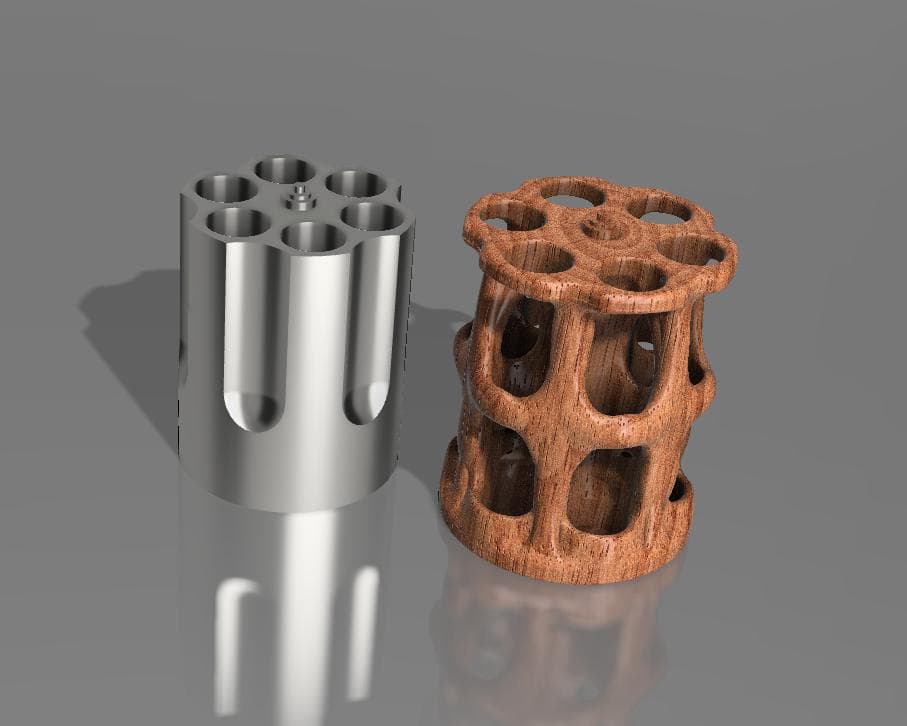 Generative Model Revolver Pen Holder V3.step 3d model