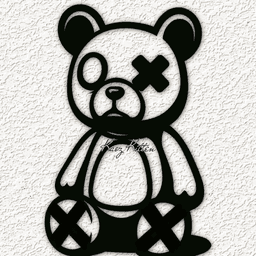voodoo bear 4 wall art home decor 3d model