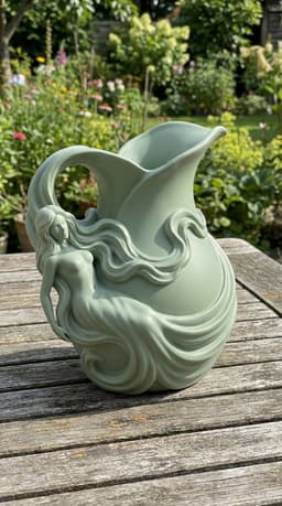 Art Nouveau Mermaid Vase STL – Flowing Siren Sculptural Pitcher Planter 3d model
