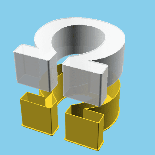 Omega symbol, nestable box (v1) 3d model