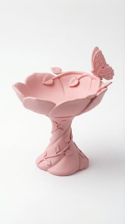 Blush Butterfly Jewelry Tray STL | Coquette Vanity Catchall | Floral Pedestal Ring Holder | Elegant 3d model