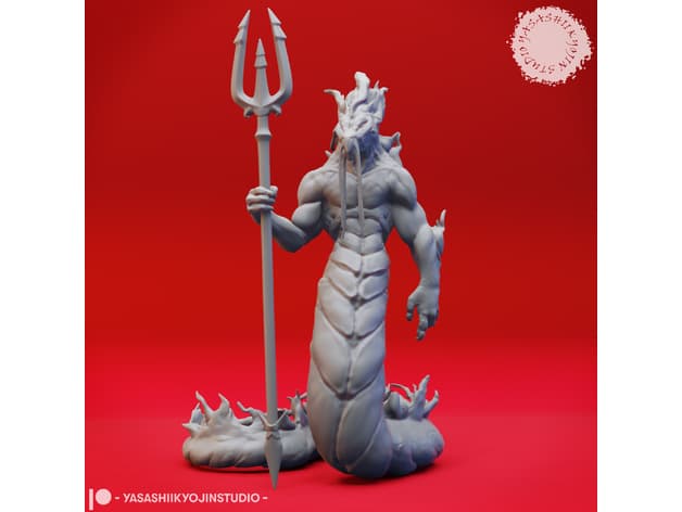Flame Salamander Guard - Tabletop Miniaturea 3d model