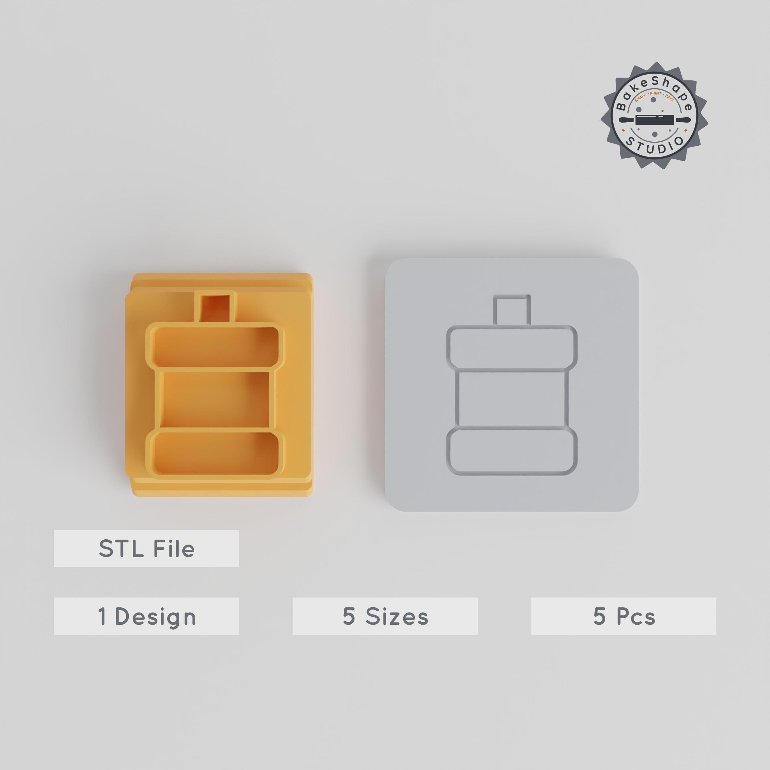 Stamp Tile Set for Clay, Cookies & Fondant, 20-40mm, 5 Designs, Ideal for Crafting PRODUCT_2398 3d model