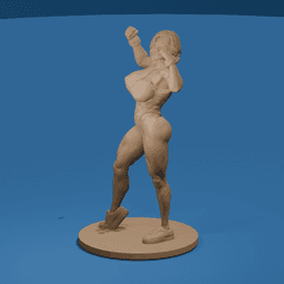 Muscular Girl Posing v2 3d model