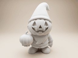 Pumpkin Head Gnome with Jack-o'-Lantern – Halloween 3D Printable Figurine 3d model
