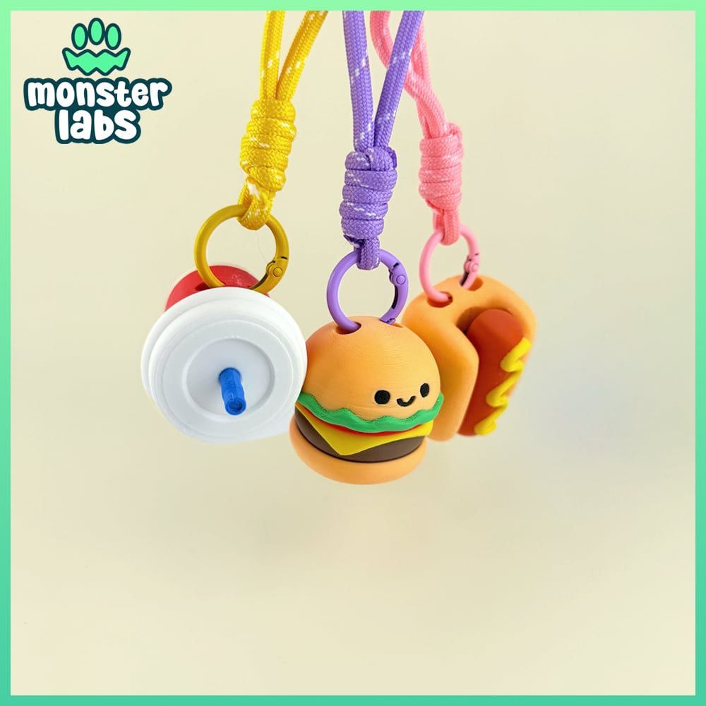 Junk Food Fidget Clicker Keychain Bundle 3d model