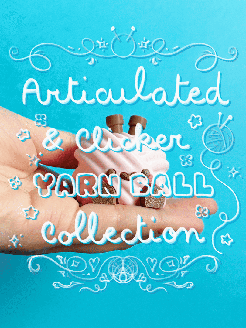 Cute Articulated & Clicker Yarn Ball | No AMS | Print-in-place | Support-free 3d model