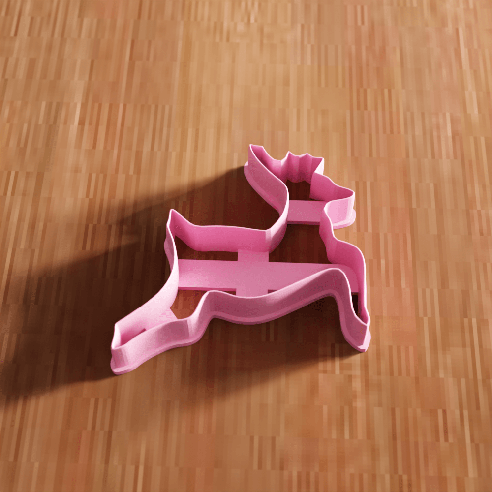 Reindeer Cookie Cutter Stamp Utensil 3d model