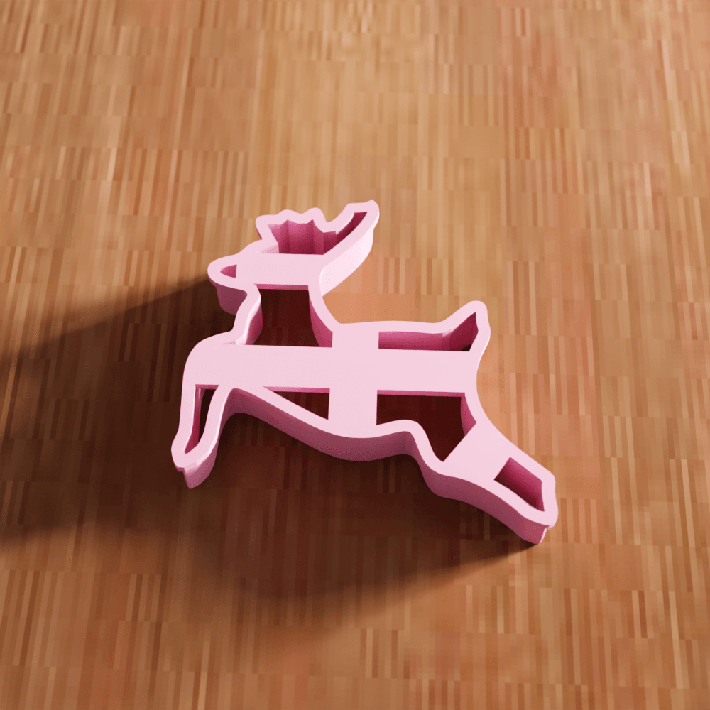 Reindeer Cookie Cutter Stamp Utensil 3d model