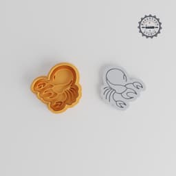 Scorpio Zodiac Cookie Cutter & Stamp, Astrology Scorpion, Horoscope Sign, 6 Piece Set, Perfect for Cookies & Fondant PRODUCT_776 3d model