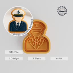Captain Shape Cutter & Stamp Set, Perfect for Cookies & Fondant, 6-piece Bundle, Nautical Theme PRODUCT_1094 3d model