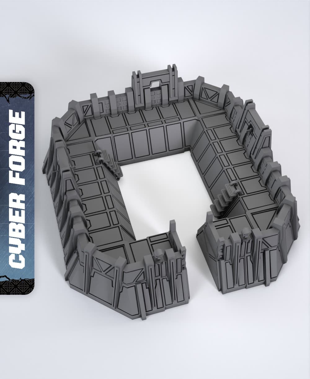Terrain Five for Forthy - With Free Cyberpunk - Sci-Fi Gift Ideas for RPG and Wargamer 3d model