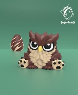 Baby Owlbear & Custom Egg - Easy Multicolor FDM RPG Minis (No supports) 3d model