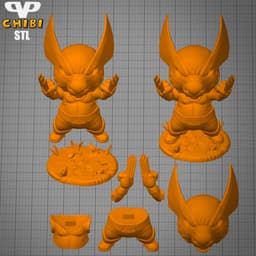 Capybara Wolverine Chibi STL for 3D Printing ChibiSTL 3DXM 3d model