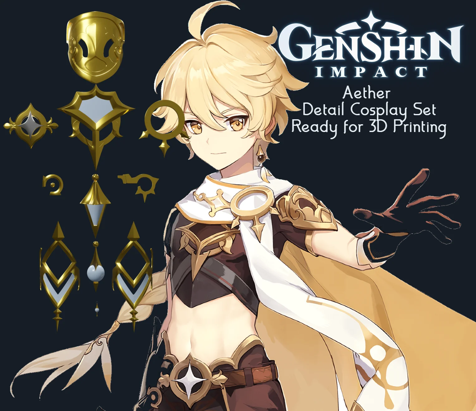 GENSHIN IMPACT AETHER COSPLAY SET 3d model