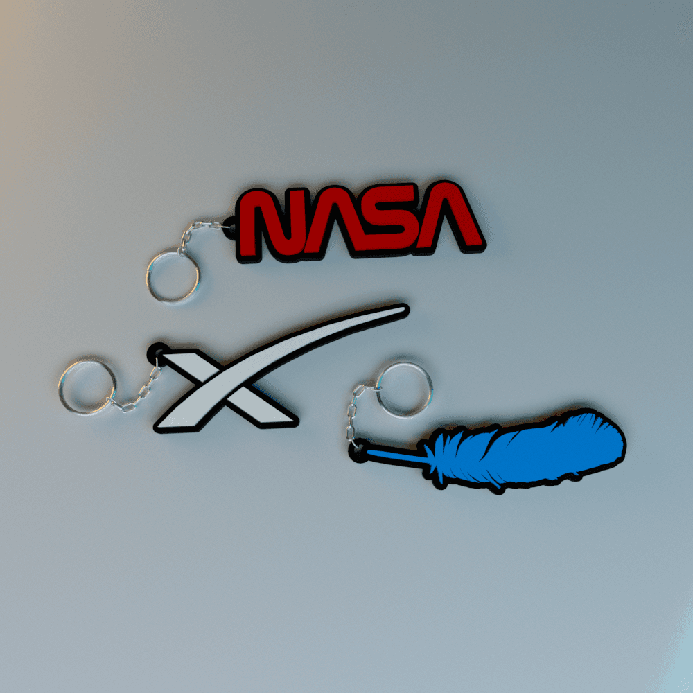 NASA, SPACEX, BLUE ORIGIN - KEYCHAIN 3d model