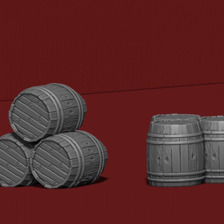 Stacked Barrels 3d model