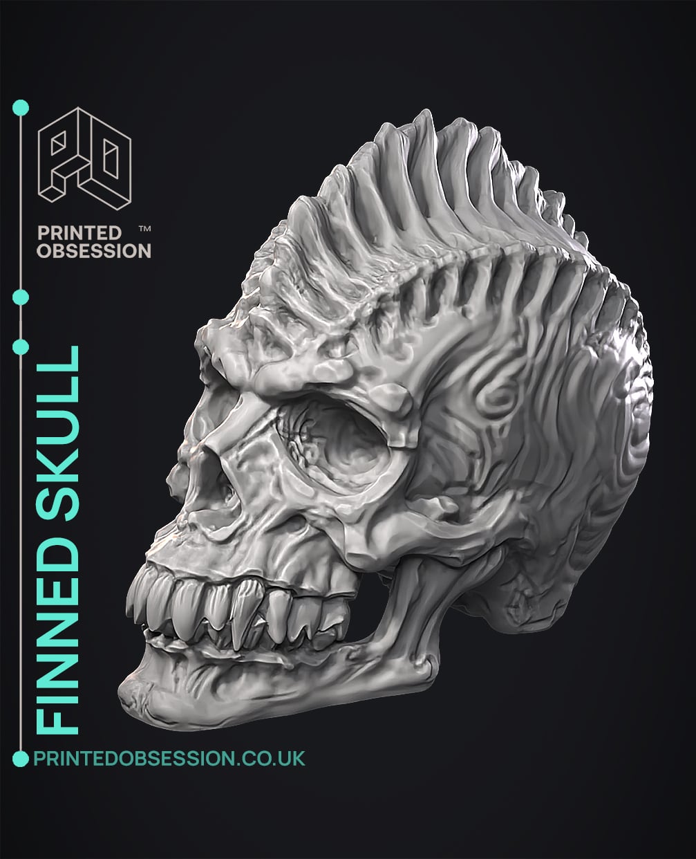 Bone Fins Skull - Sculpture 3d model