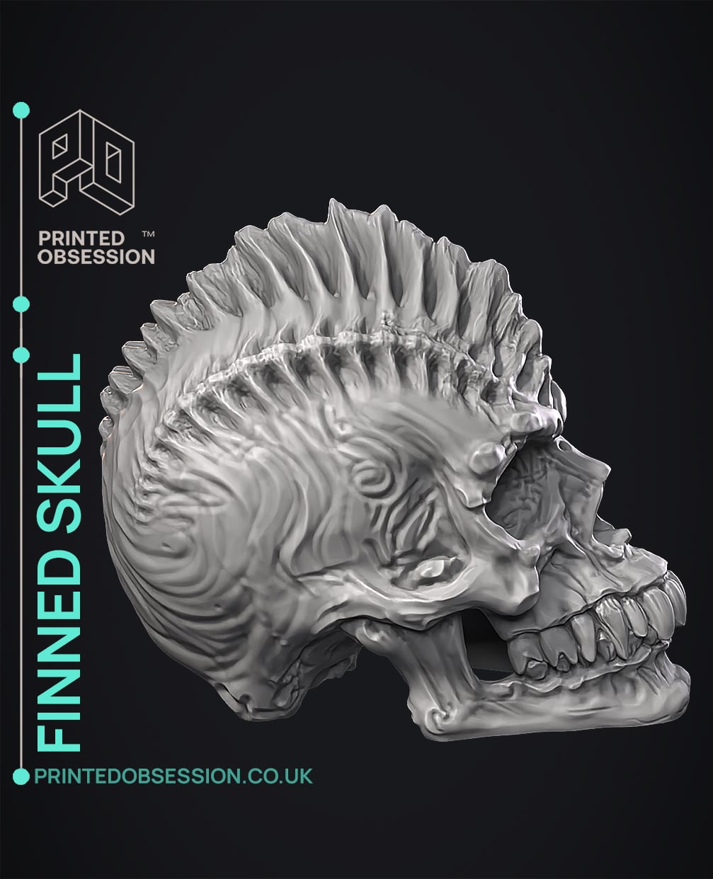 Bone Fins Skull - Sculpture 3d model