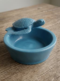 Sea Turtle Rim Catchall Dish - Coastal Ceramic Style Jewelry & Ring Tray 3d model