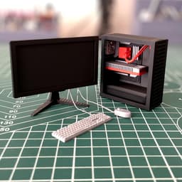 Miniature Dollhouse Gaming PC 3D STL File - 1:12 Scale Model for Printing - Commercial License 3d model