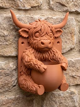 Highland Cow Wall Planter | STL for 3D Printing 3d model