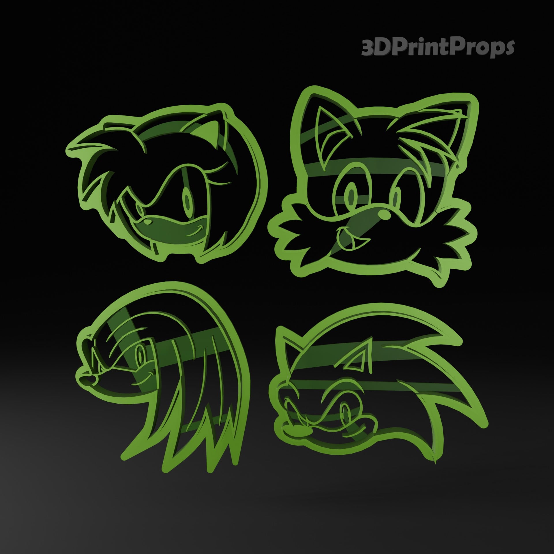 Sonic Cookie Cutter set 3d model