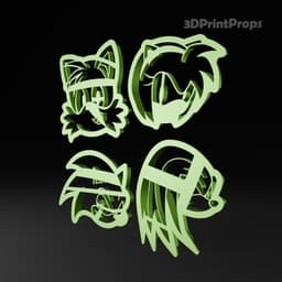 Sonic Cookie Cutter set 3d model
