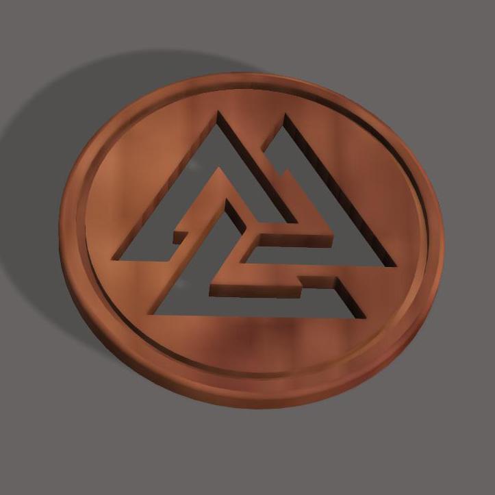 Valknut Symbol Coin 3d model