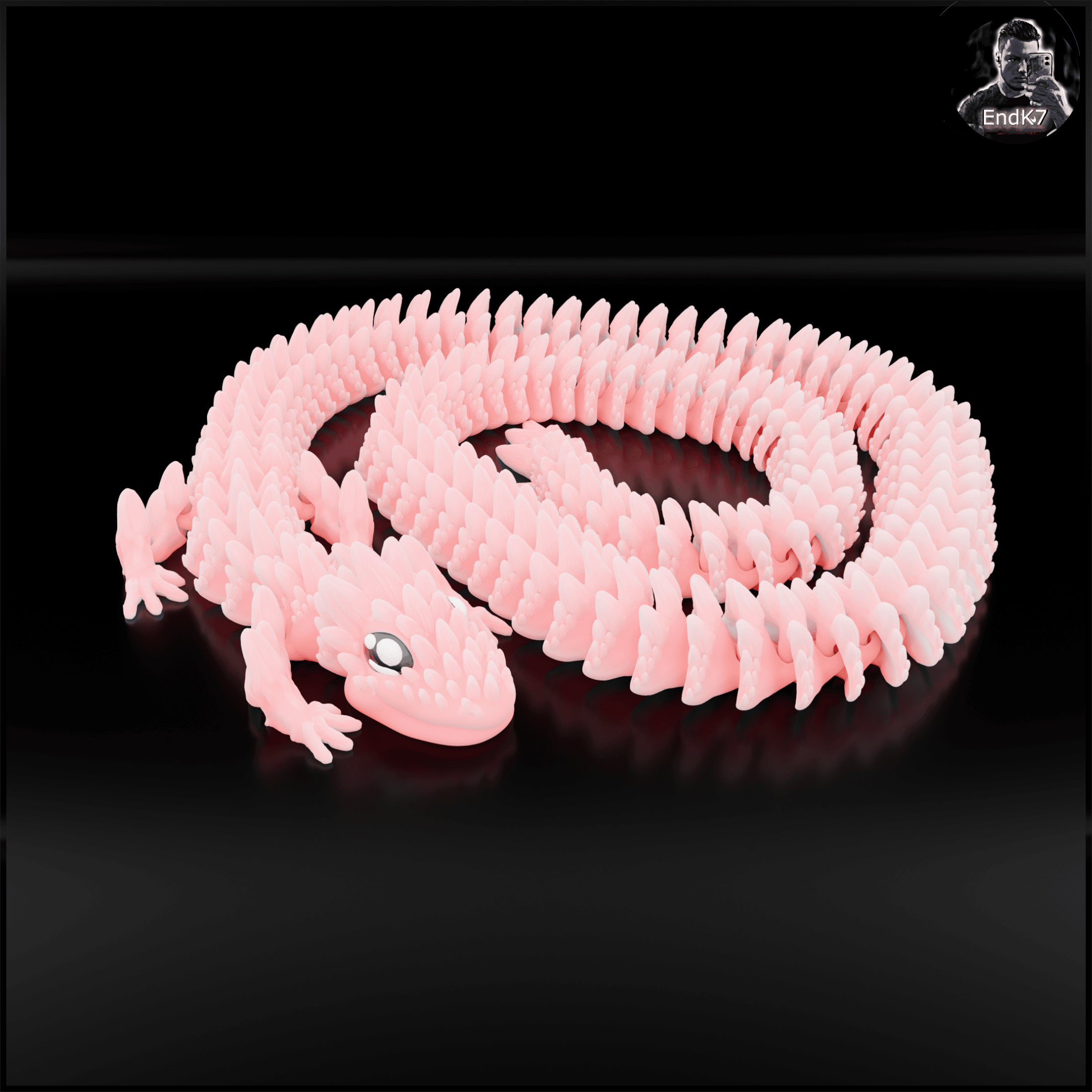 Spiky Mountain Dragon - Extra Long Version 3d model