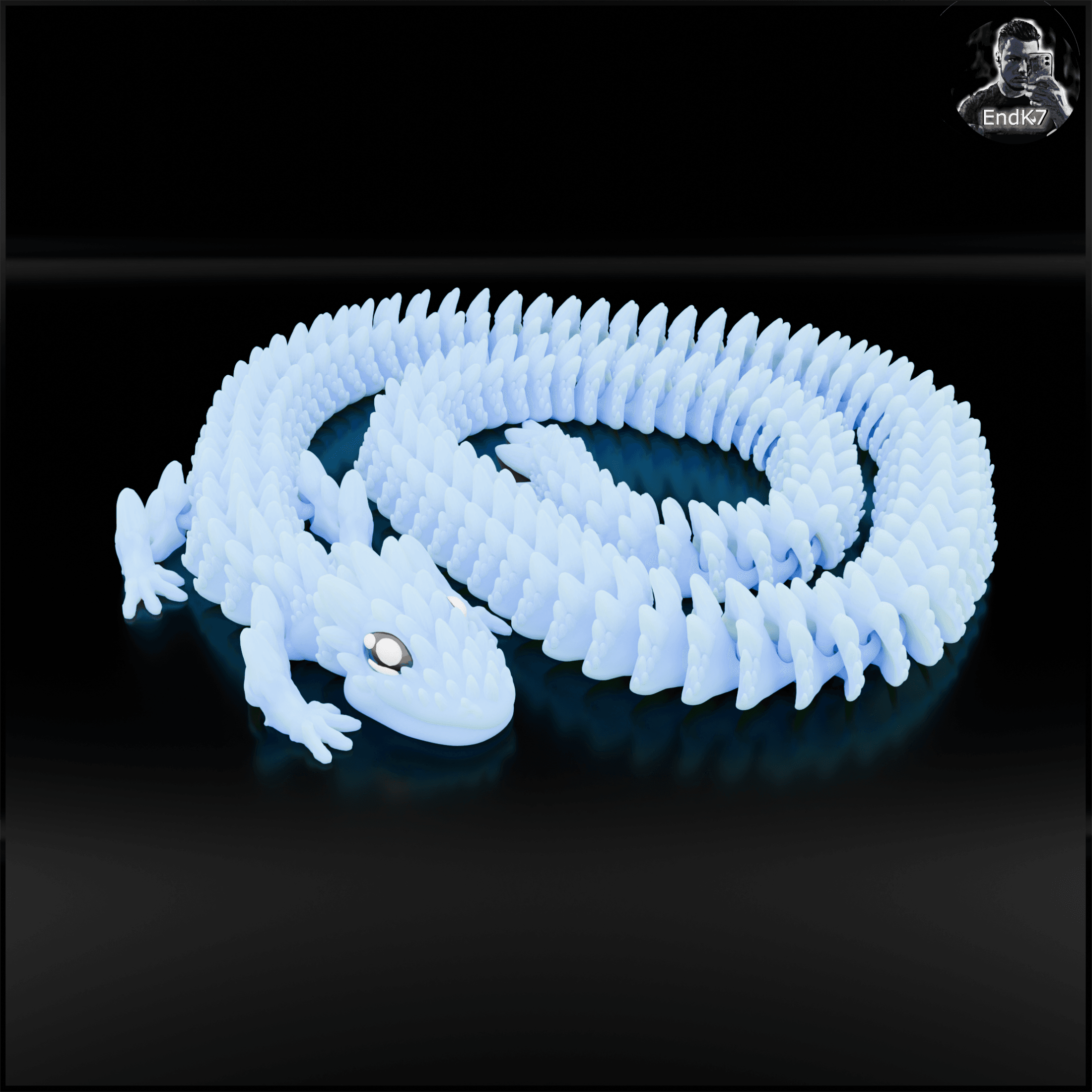 Spiky Mountain Dragon - Extra Long Version 3d model