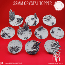 Basing Toppers - Crystal - 32mm (Pre-Supported) 3d model