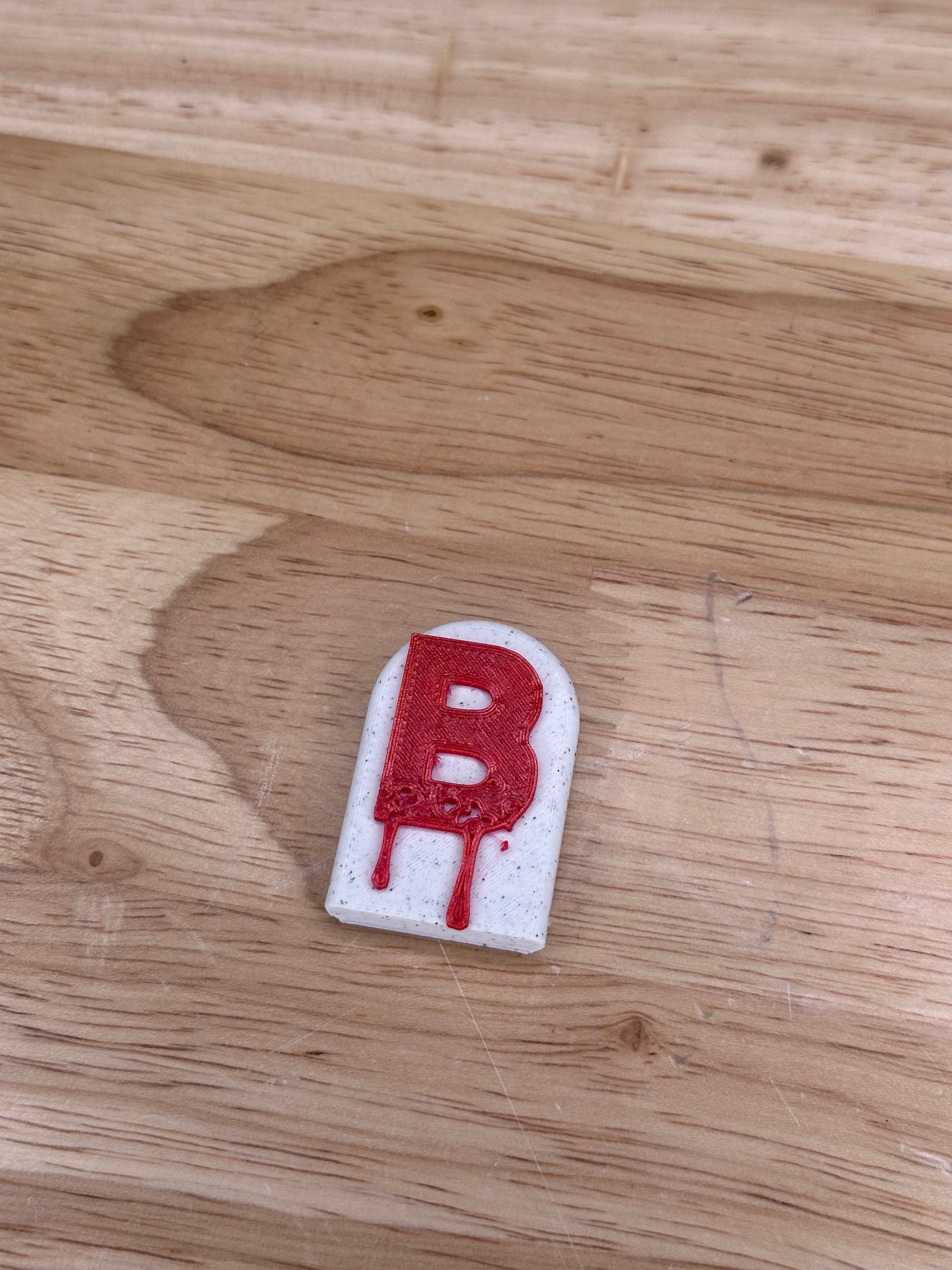 Hauntingly Stylish: Single-Color Headstone Alphabet Magnets for Halloween B.stl 3d model