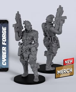 Monica Bates - With Free Cyberpunk Warhammer - 40k Sci-Fi Gift Ideas for RPG and Wargamers 3d model