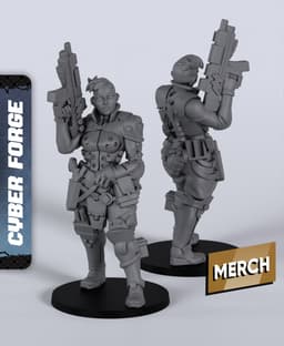 Monica Bates - With Free Cyberpunk Warhammer - 40k Sci-Fi Gift Ideas for RPG and Wargamers 3d model