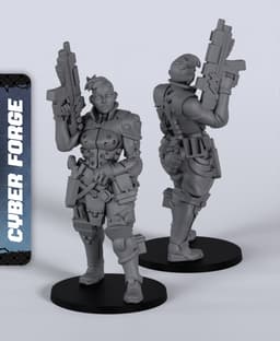 Monica Bates - With Free Cyberpunk Warhammer - 40k Sci-Fi Gift Ideas for RPG and Wargamers 3d model