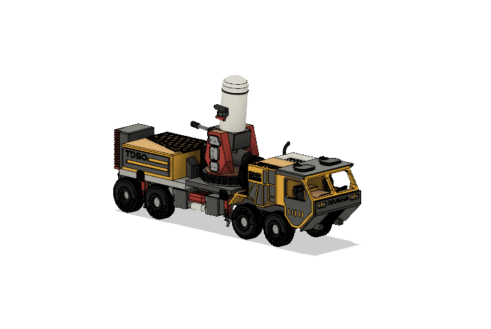 Yellow CRAM Military Truck with Movements 3d model