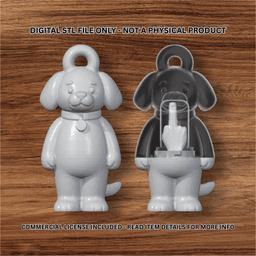 DOG MIDDLE FINGER KEYCHAIN.stl 3d model