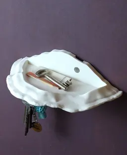 Mushroom magnetic key holder with secret tray “Ganoderma Carnosum” 3d model