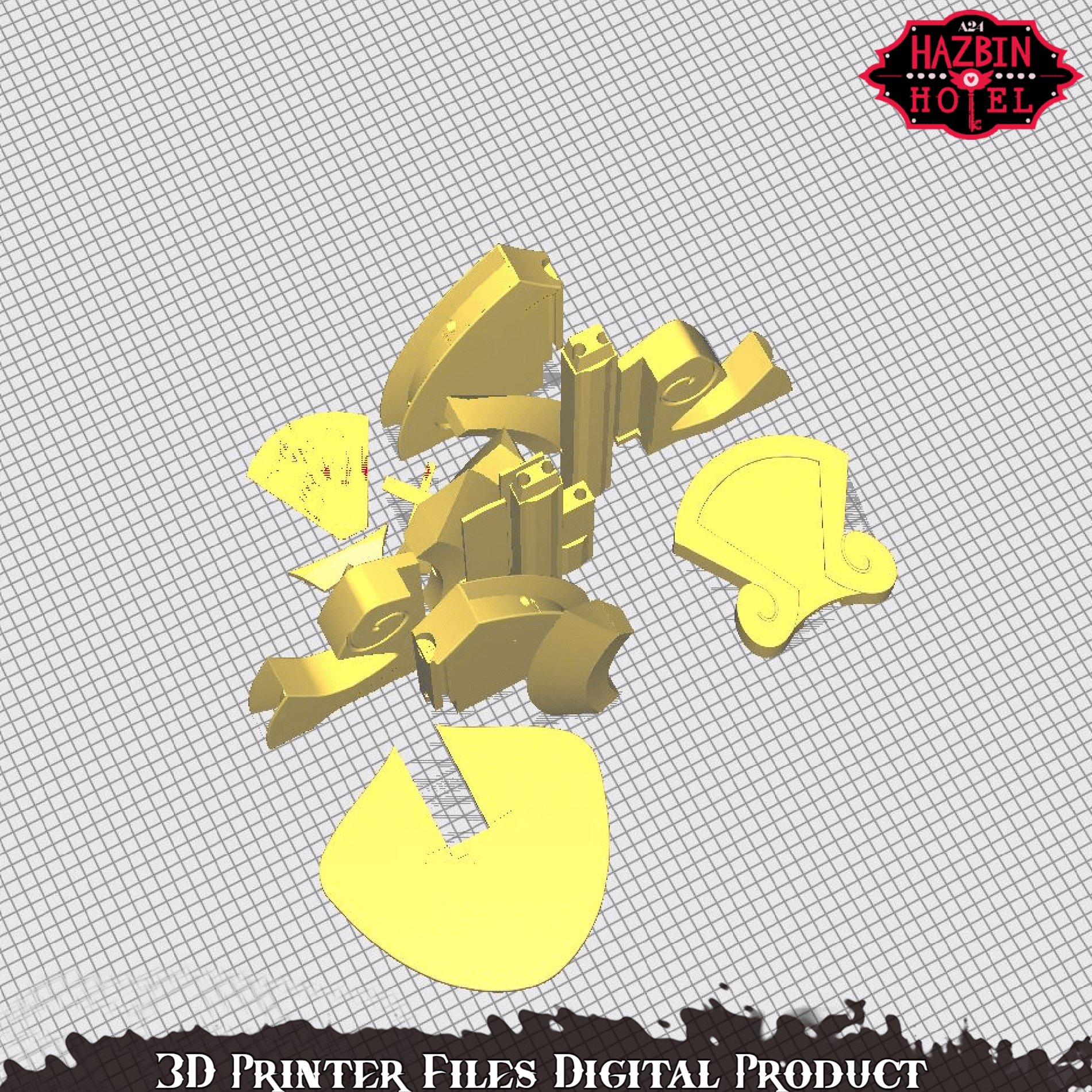 Adam Guitar Axe Hazbin Hotel 3d model