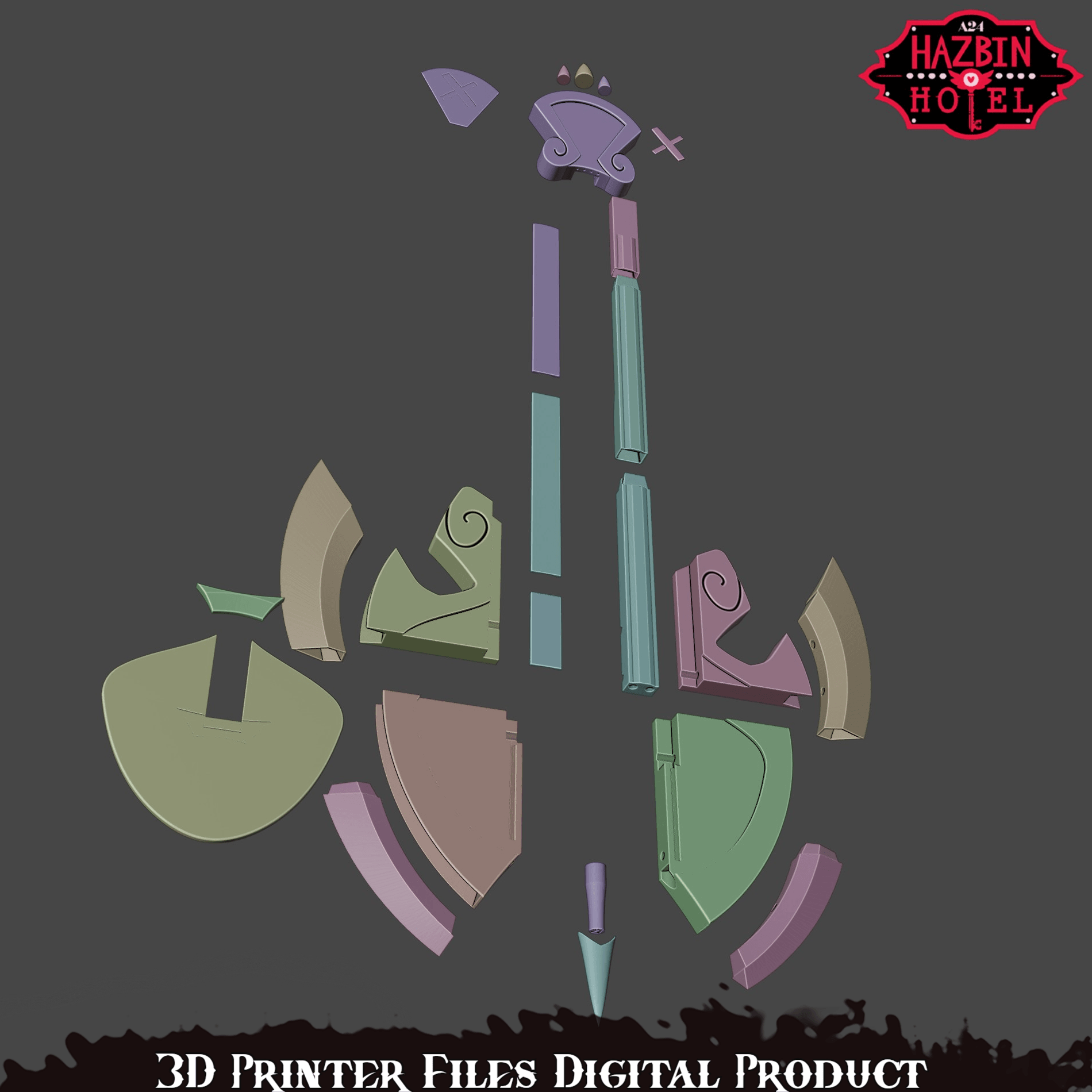 Adam Guitar Axe Hazbin Hotel 3d model
