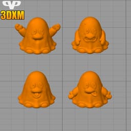 Cute Ghosts Chibi STL for 3D Printing ChibiSTL 3DXM 3d model