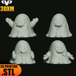 Cute Ghosts Chibi STL for 3D Printing ChibiSTL 3DXM 3d model