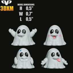 Cute Ghosts Chibi STL for 3D Printing ChibiSTL 3DXM 3d model