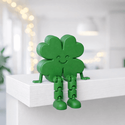 Cloverleaf Flexi Figure | Articulated Lucky Shamrock | Four Leaf Desk Decor | St. Patrick’s Day 3d model