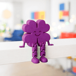 Cloverleaf Flexi Figure | Articulated Lucky Shamrock | Four Leaf Desk Decor | St. Patrick’s Day 3d model